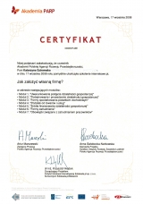 Certyfikat Akademii PARP